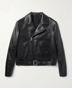 Loewe Logo Embossed Biker Leather Jacket | Trendy Leather Jackets