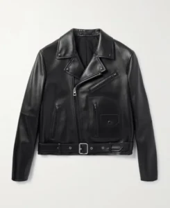 Loewe Logo Embossed Biker Leather Jacket | Trendy Leather Jackets