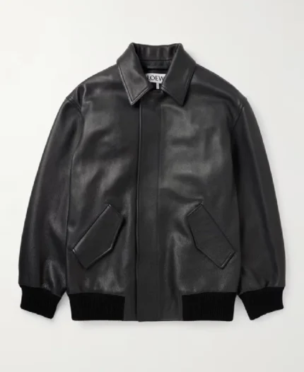 Loewe Textured Bomber Leather Jacket | Trendy Leather Jackets