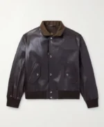 Loro Piana Johnie Bomber Brown Leather Jacket | Trendy Leather Jackets
