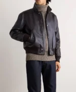 Loro Piana Johnie Bomber Brown Leather Jacket | Trendy Leather Jackets