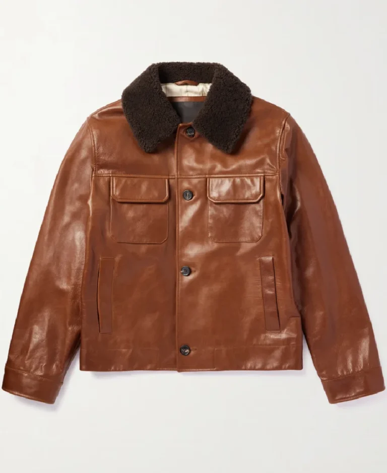 Loro Piana Shearling Trimmed Leather Jacket | Trendy Leather Jackets