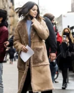 Mabel Mora Only Murders in the Building Shearling Coat | Trendy Leather Jackets
