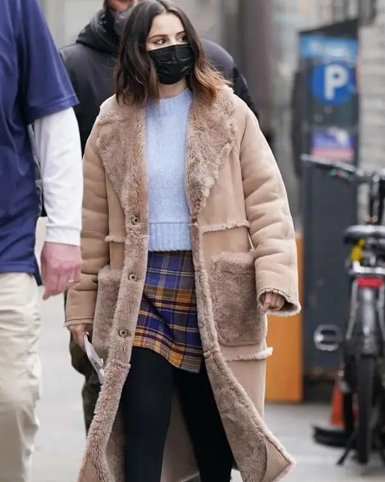 Mabel Mora Only Murders in the Building Shearling Coat | Trendy Leather Jackets