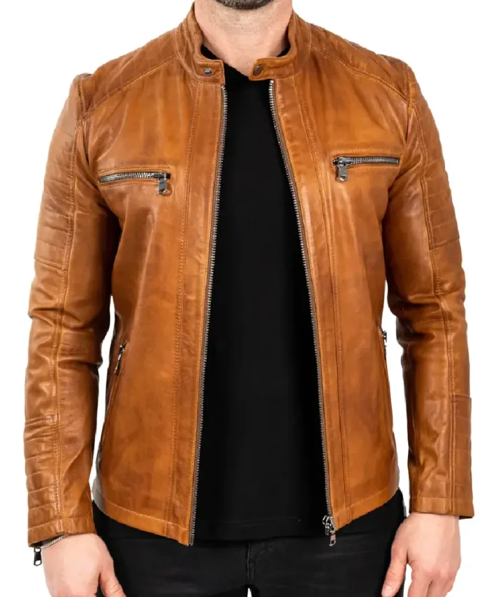 Maceoo Brown Leather Motorcycle jacket | Trendy Leather Jackets
