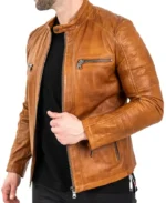 Maceoo Brown Leather Motorcycle jacket | Trendy Leather Jackets
