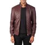 Maroon Moda Leather Bomber Jacket - TLJ