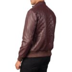 Maroon Moda Leather Bomber Jacket - TLJ
