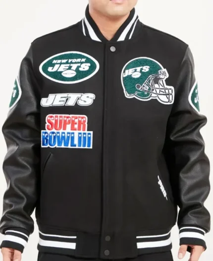 Mashup New York Jets Varsity Jacket | Trendy Leather Jackets
