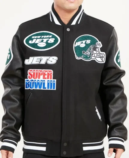 Mashup New York Jets Varsity Jacket | Trendy Leather Jackets