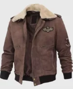 Men Brown Shearling G1 Bomber Jacket | Trendy Leather Jackets