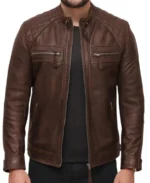 Men’s Lambskin Chocolate Brown Biker Leather Jacket | Trendy Leather Jackets