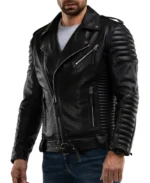 Men’s Quilted Black Leather Motorcycle Jacket | Trendy Leather Jackets