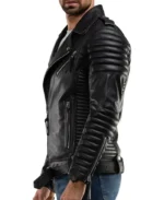 Men’s Quilted Black Leather Motorcycle Jacket | Trendy Leather Jackets