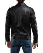 Men’s Quilted Black Leather Motorcycle Jacket | Trendy Leather Jackets