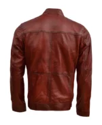 Men’s Scup Red Leather Biker Jacket | Trendy Leather Jackets