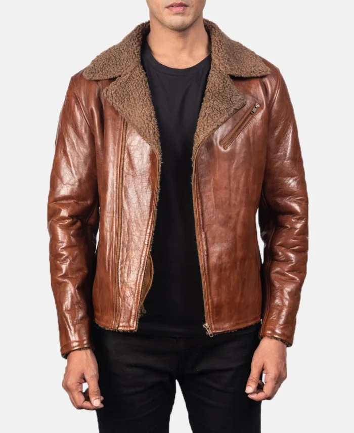 Men's Alberto Shearling Leather Jacket | Trendy Leather Jackets