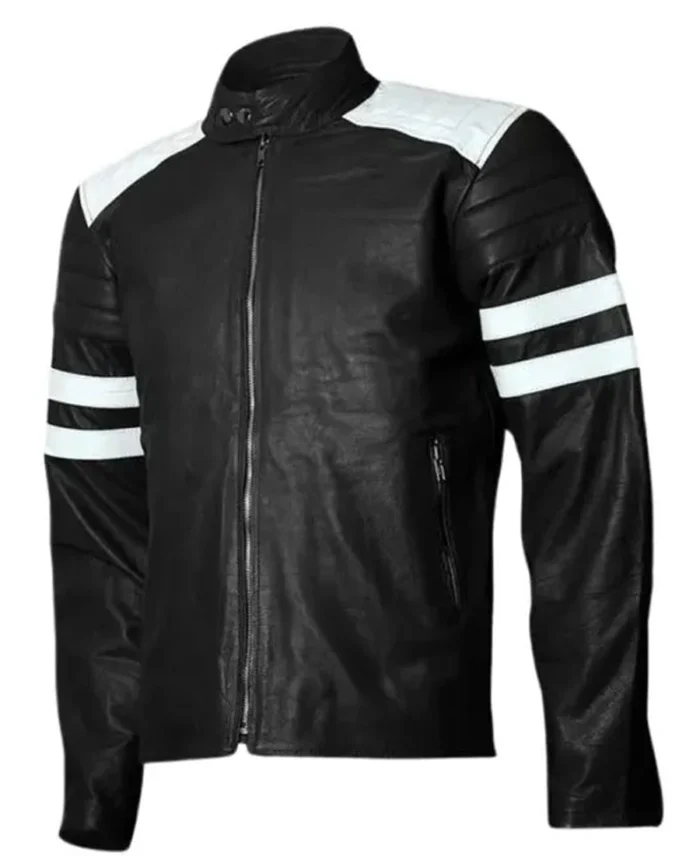 Men's Black and White Leather Jacket | Trendy Leather Jackets