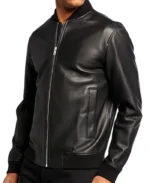Men's Black Bomber Leather Jacket | Trendy Leather Jackets