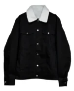 Men's Black Denim Shearling Jacket | Trendy Leather Jackets