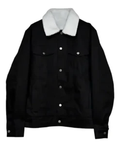 Men's Black Denim Shearling Jacket | Trendy Leather Jackets