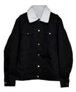 Men's Black Denim Shearling Jacket | Trendy Leather Jackets