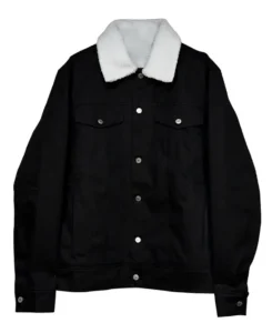 Men's Black Denim Shearling Jacket | Trendy Leather Jackets