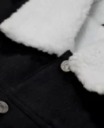 Men's Black Denim Shearling Jacket | Trendy Leather Jackets