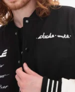 Men's Black Pleasures Unkle Varsity Jacket | Trendy Leather Jackets