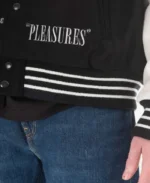 Men's Black Pleasures Unkle Varsity Jacket | Trendy Leather Jackets