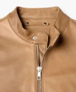 Men's Cafe Racer Tan Leather Jacket | Trendy Leather Jackets