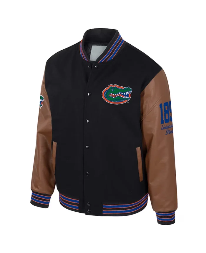 Men's Colosseum Black Florida Gators Letterman Varsity Jacket | Trendy Leather Jackets