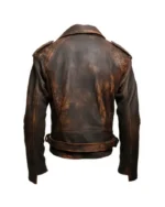 Mens Distressed Coat Zipper Collar Lapel Leather Jackets | Trendy Leather Jackets
