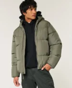 Men's Faux Fur-Lined Puffer Jacket | Trendy Leather Jackets