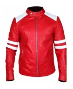 Men's Flaming Red Racer Leather Jacket | Trendy Leather Jackets