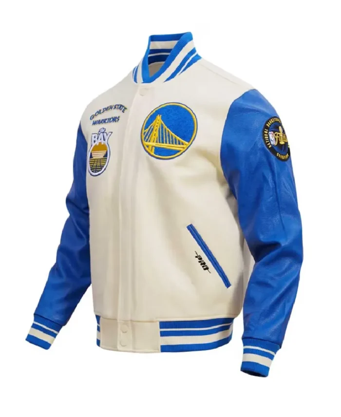 Men's Golden State Warriors Retro Varsity Jacket | Trendy Leather Jackets