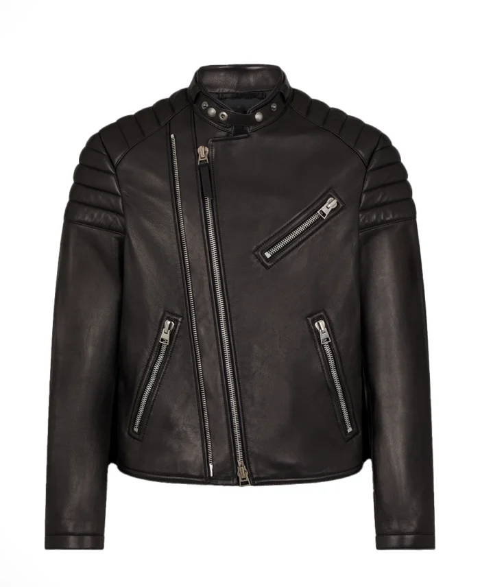 Men's Grain Zip Leather Biker Jacket | Trendy Leather Jackets