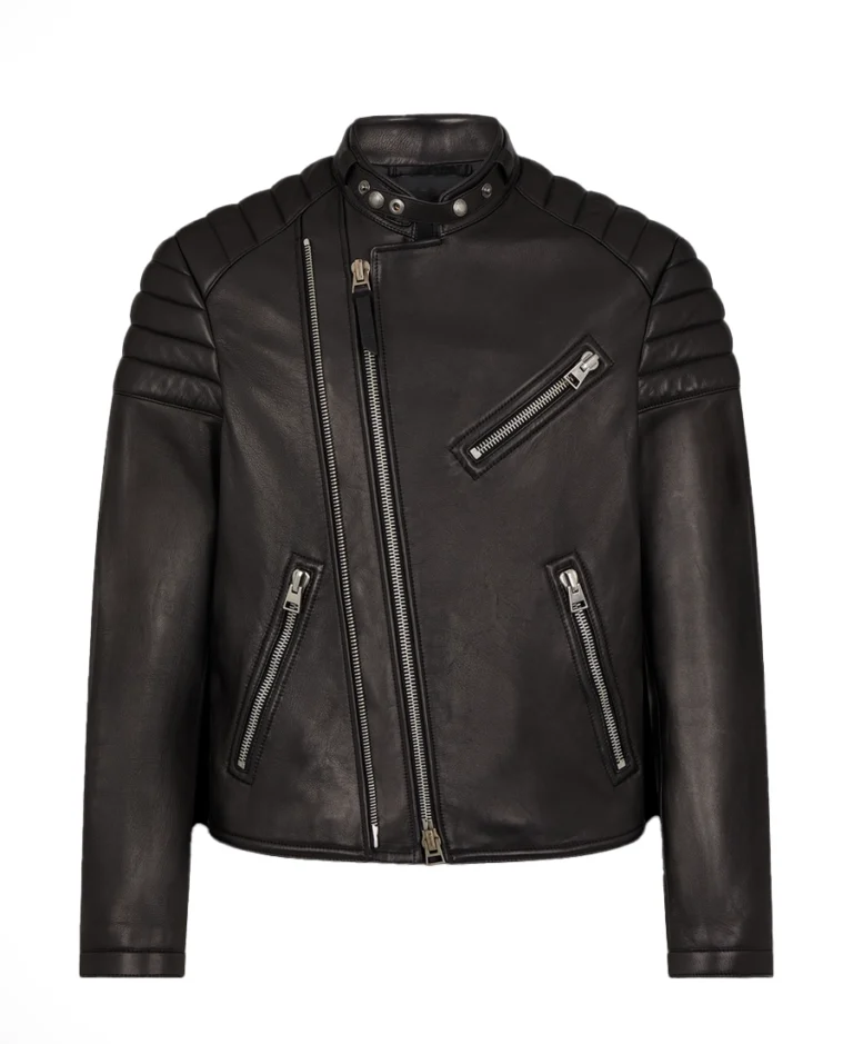 Men's Grain Zip Leather Biker Jacket | Trendy Leather Jackets