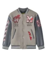 Men's Grey AC Milan Varsity Jacket | Trendy Leather Jackets