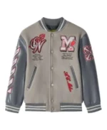 Men's Grey AC Milan Varsity Jacket | Trendy Leather Jackets