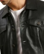 Men's Holland Black Leather Trucker Jacket | Trendy Leather Jackets