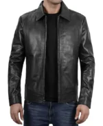 Men's John Black Biker Leather Jacket | Trendy Leather Jackets