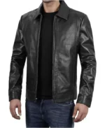 Men's John Black Biker Leather Jacket | Trendy Leather Jackets