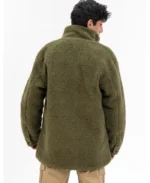 Men's Oversized Sherpa Olive Jacket | Trendy Leather Jackets