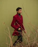 Men's Persian Plum Red Long Coat | Trendy Leather Jackets