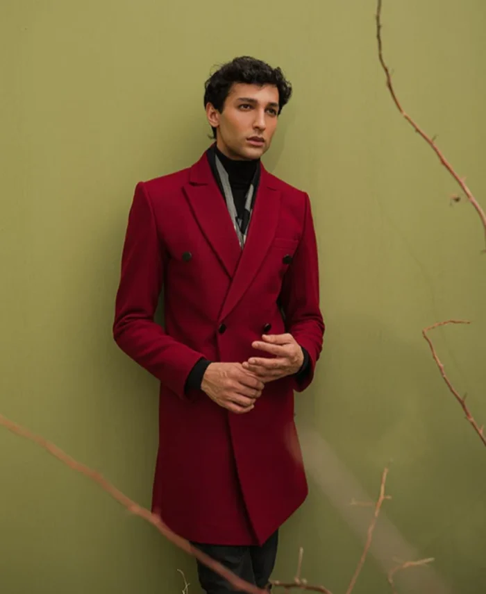 Men's Persian Plum Red Long Coat | Trendy Leather Jackets