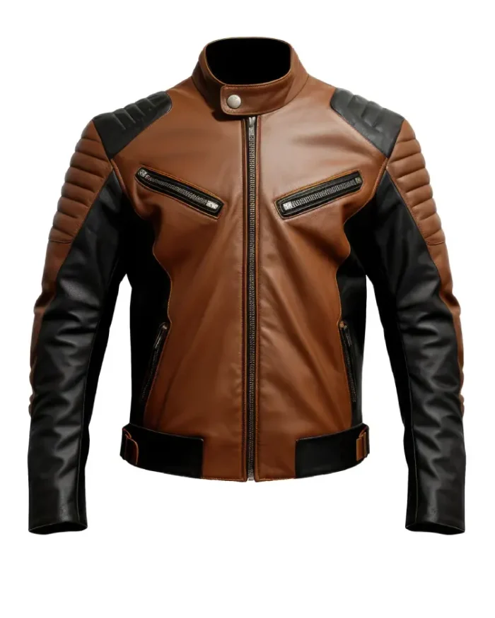 Mens Racer Sheepskin Coat Zipper Pockets Leather Jackets | Trendy Leather Jackets