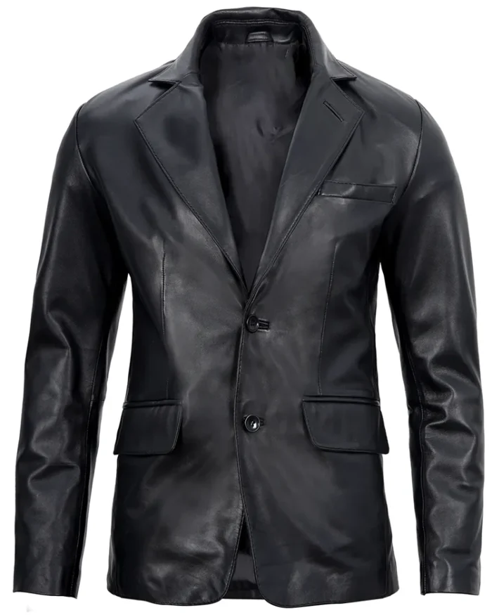 Men's Real Lambskin Black Leather Blazer Jacket | Trendy Leather Jackets