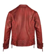 Men's Red Waxed Biker Leather Jacket | Trendy Leather Jackets