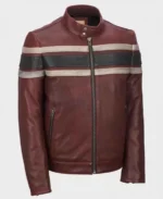 Men's Retro Red Waxed Vintage Leather Jacket | Trendy Leather Jackets
